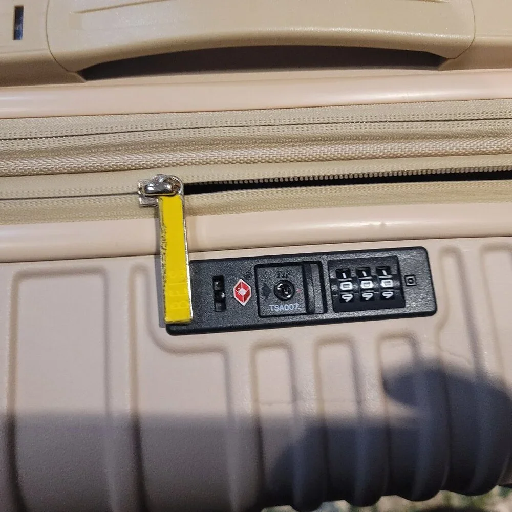 DEFECTS (ONE ZIPPER MISSING ) BEIS BEIGE CARRY-ON 22